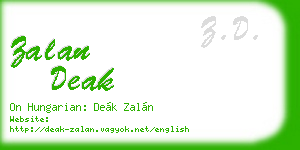 zalan deak business card