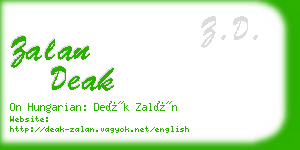zalan deak business card